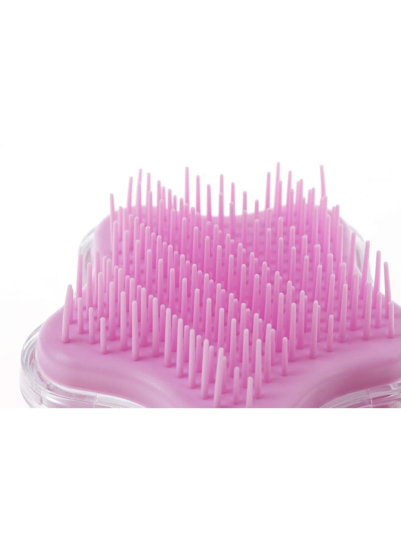 Interactive Kids Hair Brush with Colorful Shaker Beads in Transparent Flower-Shaped Head, Soft Flexible Plastic Bristles for Gentle Detangling, Comfortable Child-Friendly Handle, Pink Flamingo Illustration with Hearts, Detangling Hair Brush for Girls and Boys, Safe and Pain-Free Styling, Perfect for Home, Travel, and School, Durable Transparent Design Protects Internal Decorations and Moving Beads, Fun and Educational Hairbrush for Toddlers and Young Children, Detangling and Playful Hair Care Solution - Image 3